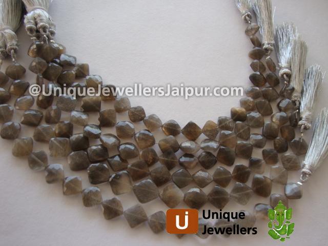 Golden Black Feldsphar Faceted Kite Beads